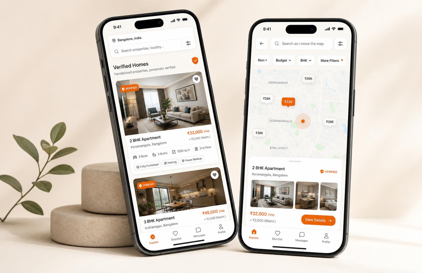 HOMELINK Mobile app — listings, map discovery and shortlists